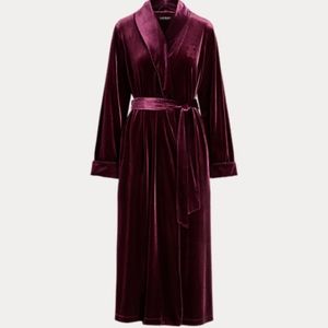 Lauren by Ralph Lauren Velvet Long Shawl-Collar Robe